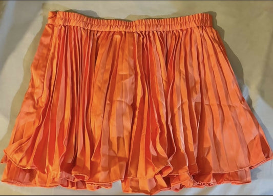 Pleated Satin Skirt
