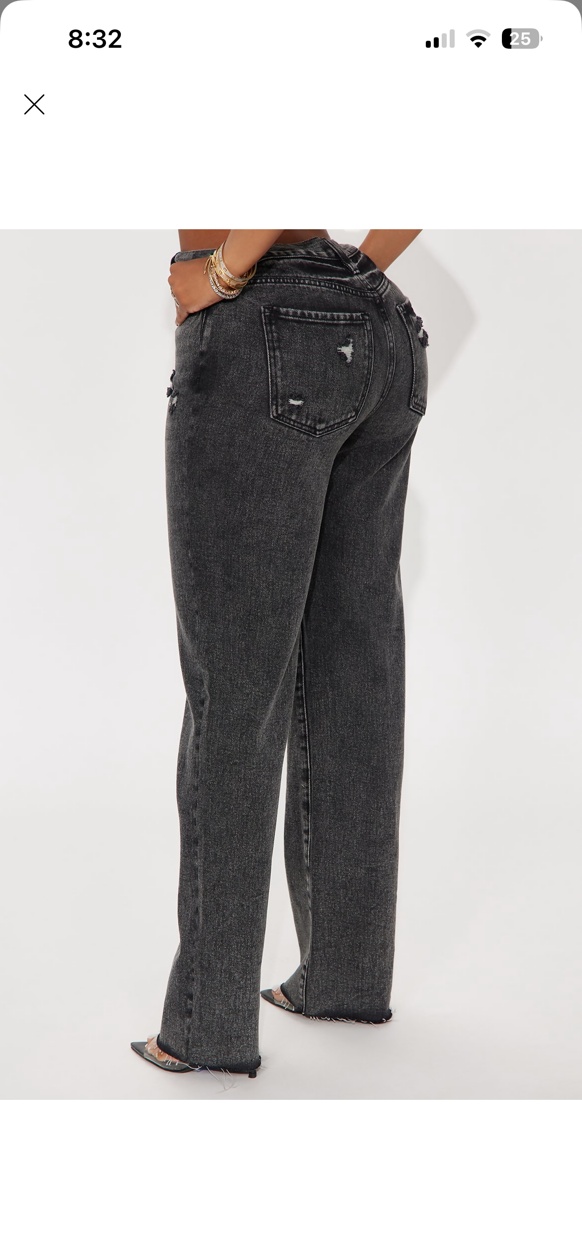 Fashion Nova 90s ripped straight leg jeans black wash