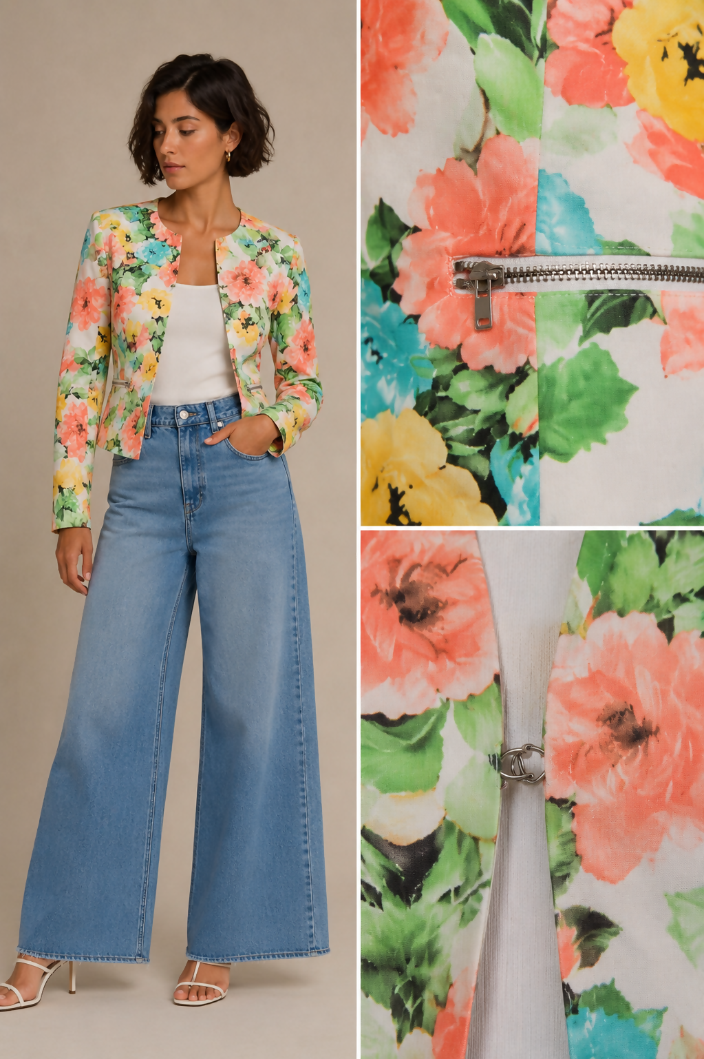 Floral Frontal Clasp Jacket