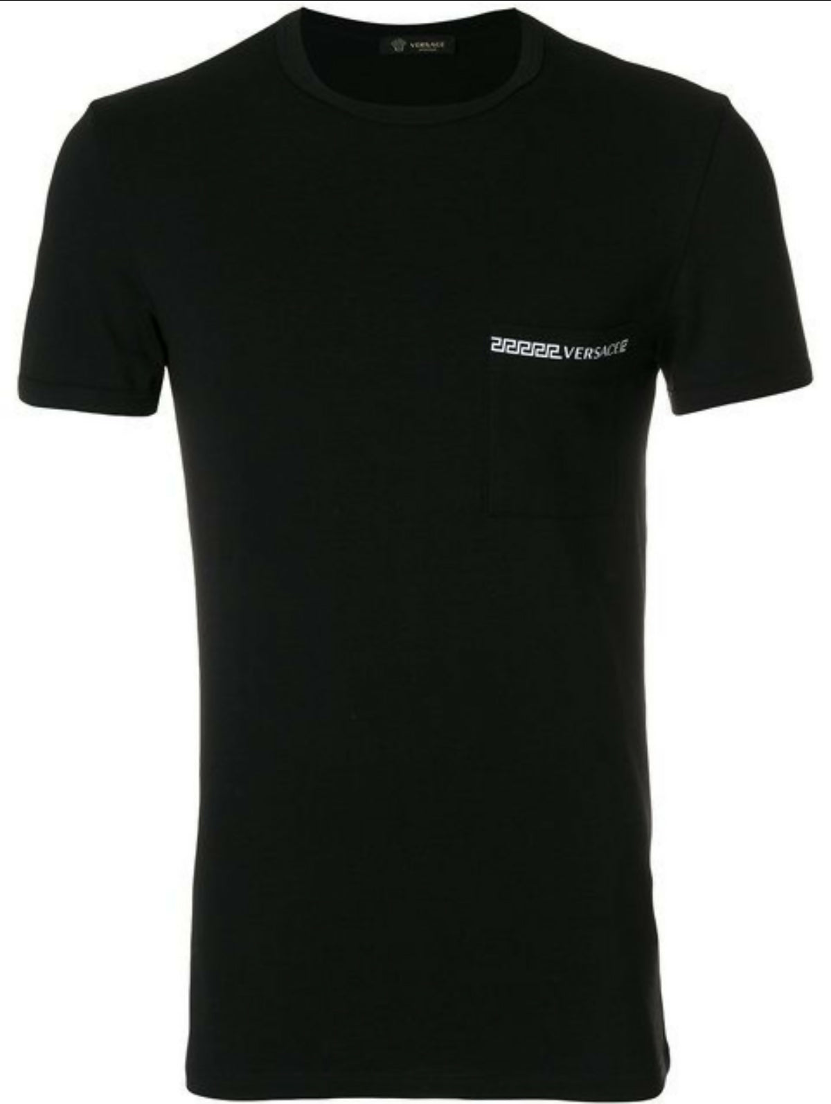 Versace Black Greca Chest Pocket T-Shirt