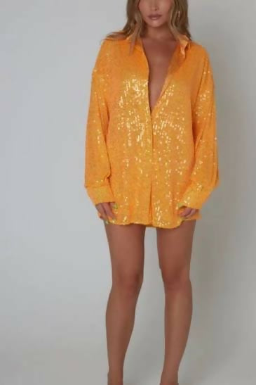 SLA Orange Sequin Dress