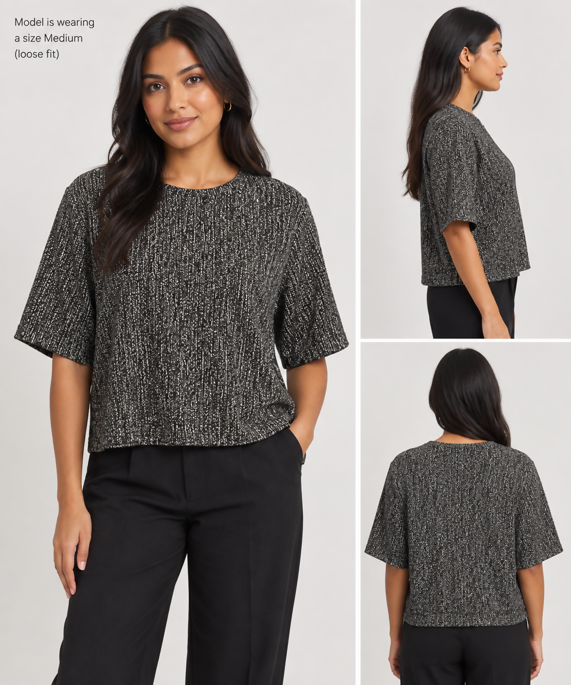 Metallic Silver Top