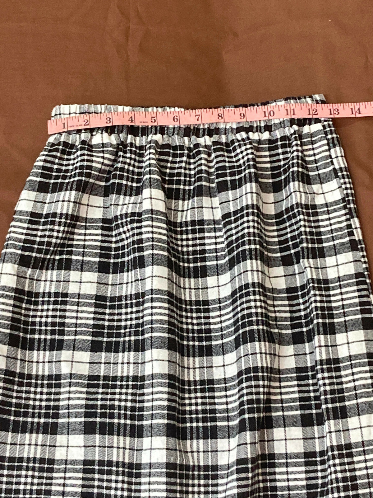 SHEIN Black & White Plaid Straight Maxi Skirt