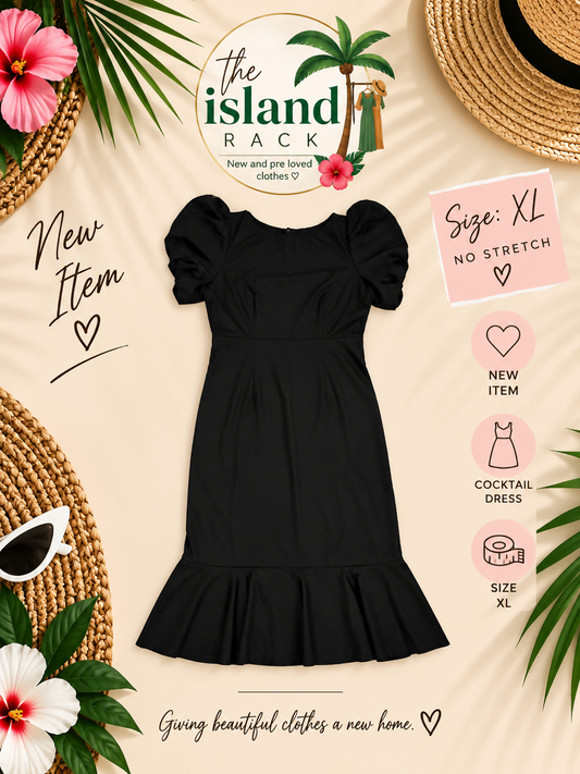 SHEIN Elenzga Solid Ruffle Hem Bodycon Dress