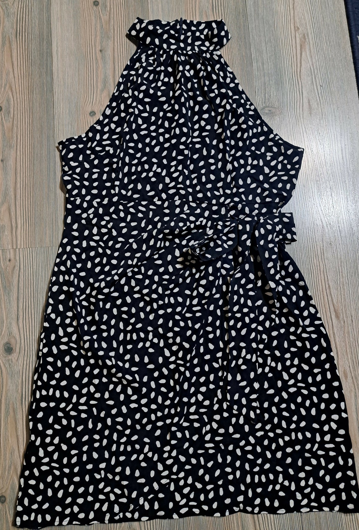 Sleeveless Halter Faux Wrap Dress
