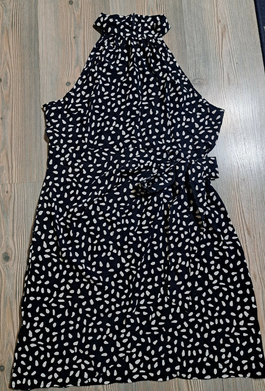 Sleeveless Halter Faux Wrap Dress