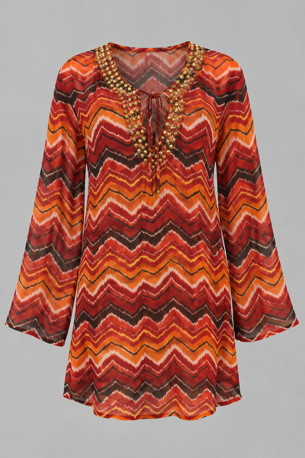 Vibrant boho beach cover up