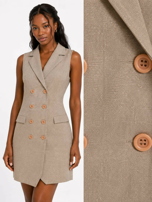 Double-Breasted Waistcoat Dress/Top