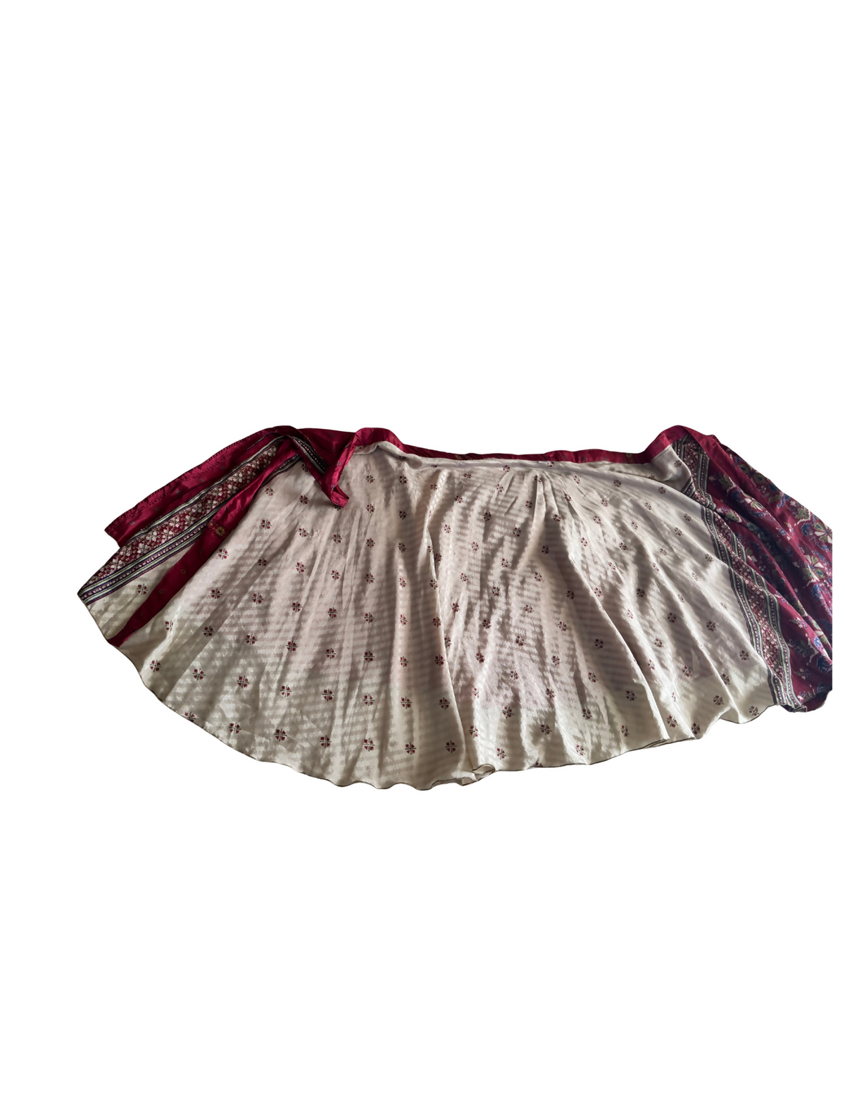 Kariza Silk Blend Multiway Wrap Dress, Burgundy, pink & Cream Sari Print