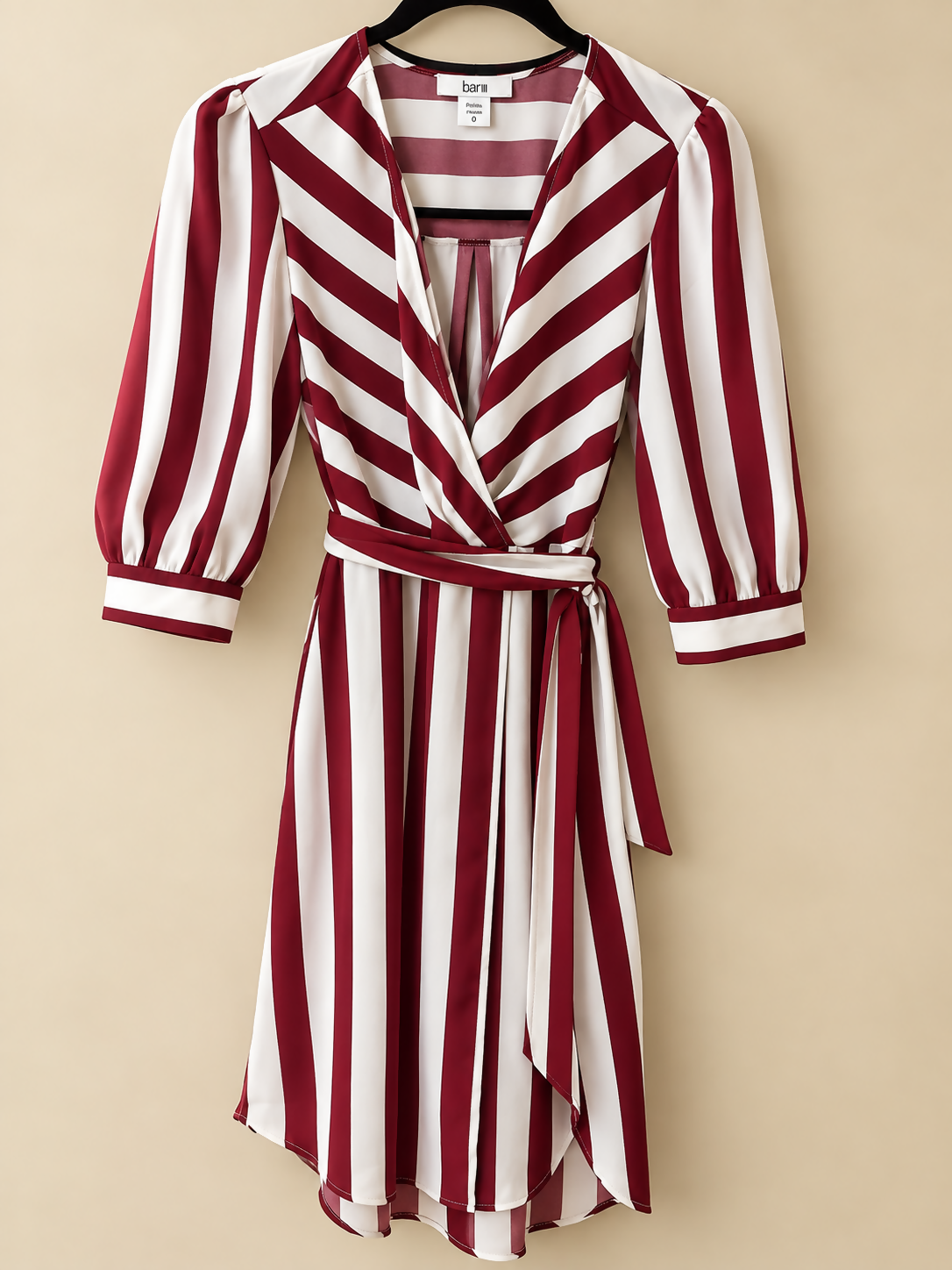 Bar III Striped Wrap Midi Dress – Size 0