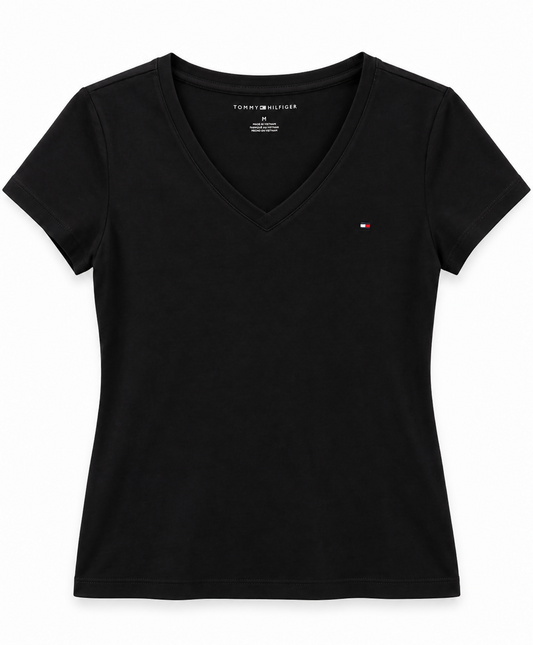Tommy Hilfiger V-Neck T-Shirt | Black | Size M