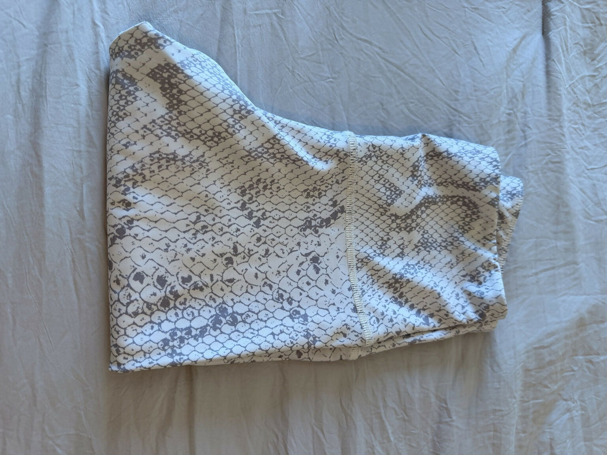 Onzie White Python Print High Waisted Leggings