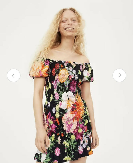 H&M Smocked Floral Dress