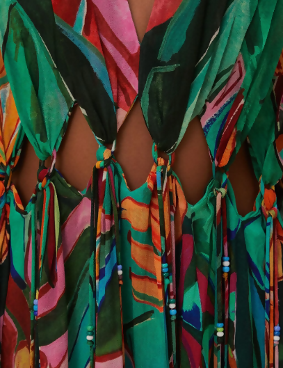 Farm Rio Banana Foliage V Neckline Maxi