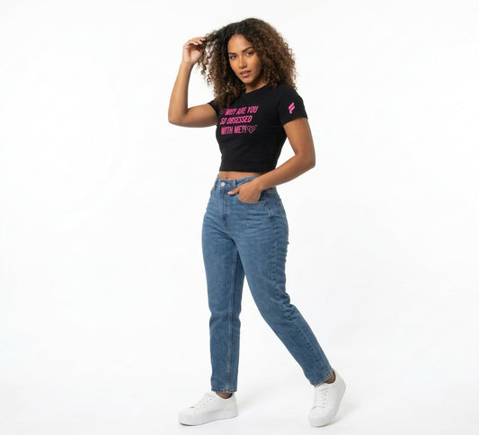 "Why Are You So Obsessed With Me?!" Graphic Crop Tee