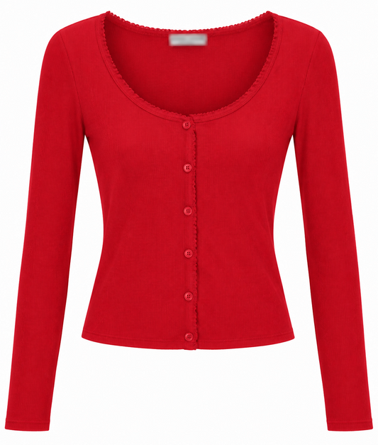 Red long sleeve top ♥️