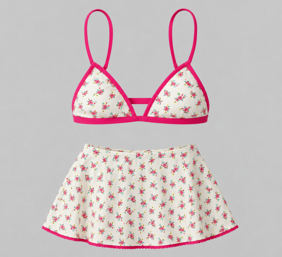 Forever 21 floral bikini top and cover up