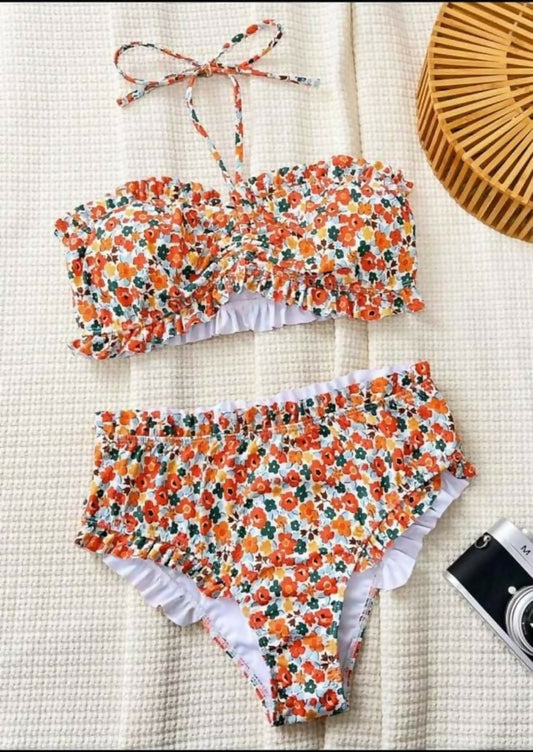 Multi colour swim suit