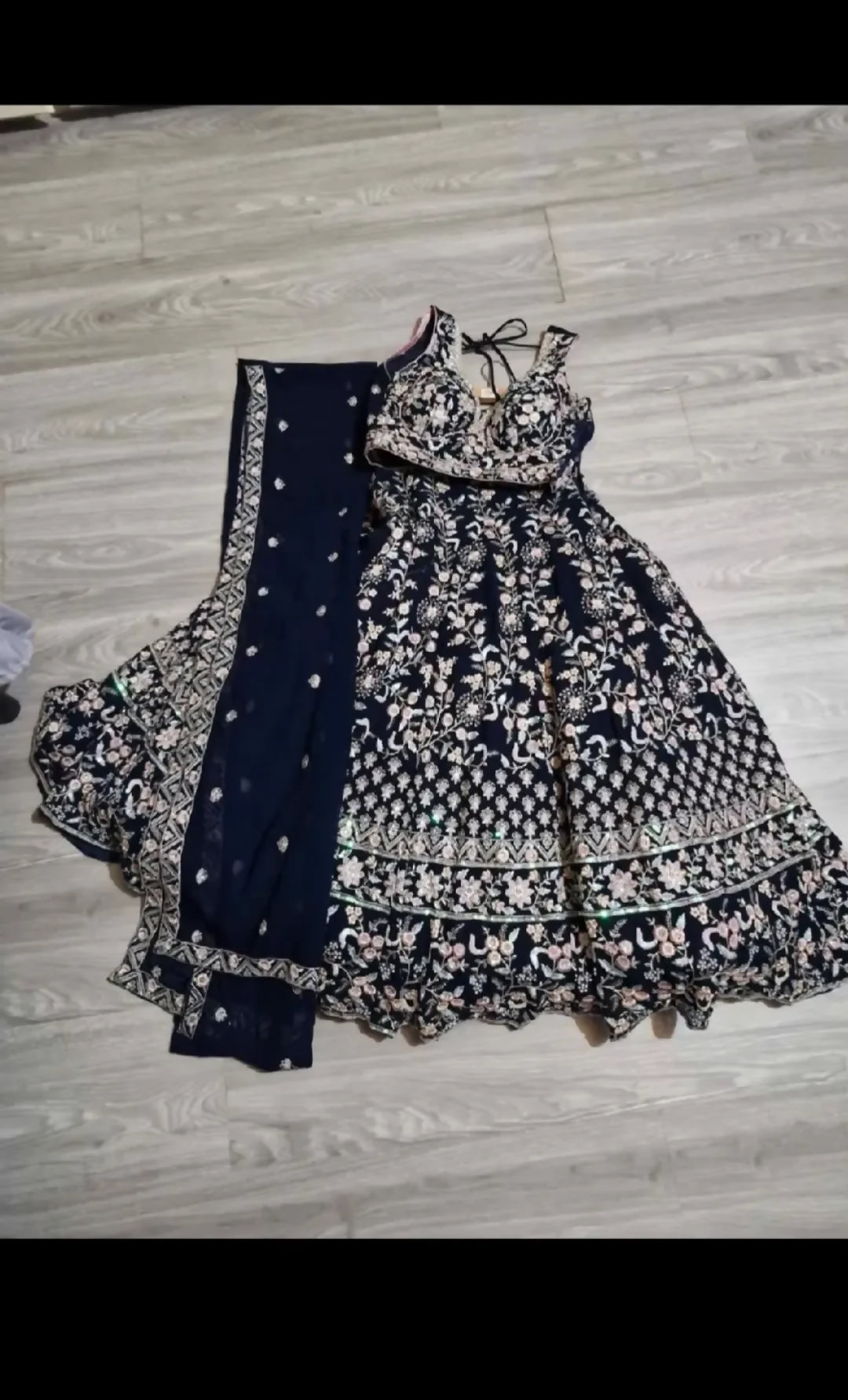 Dark blue lehenga