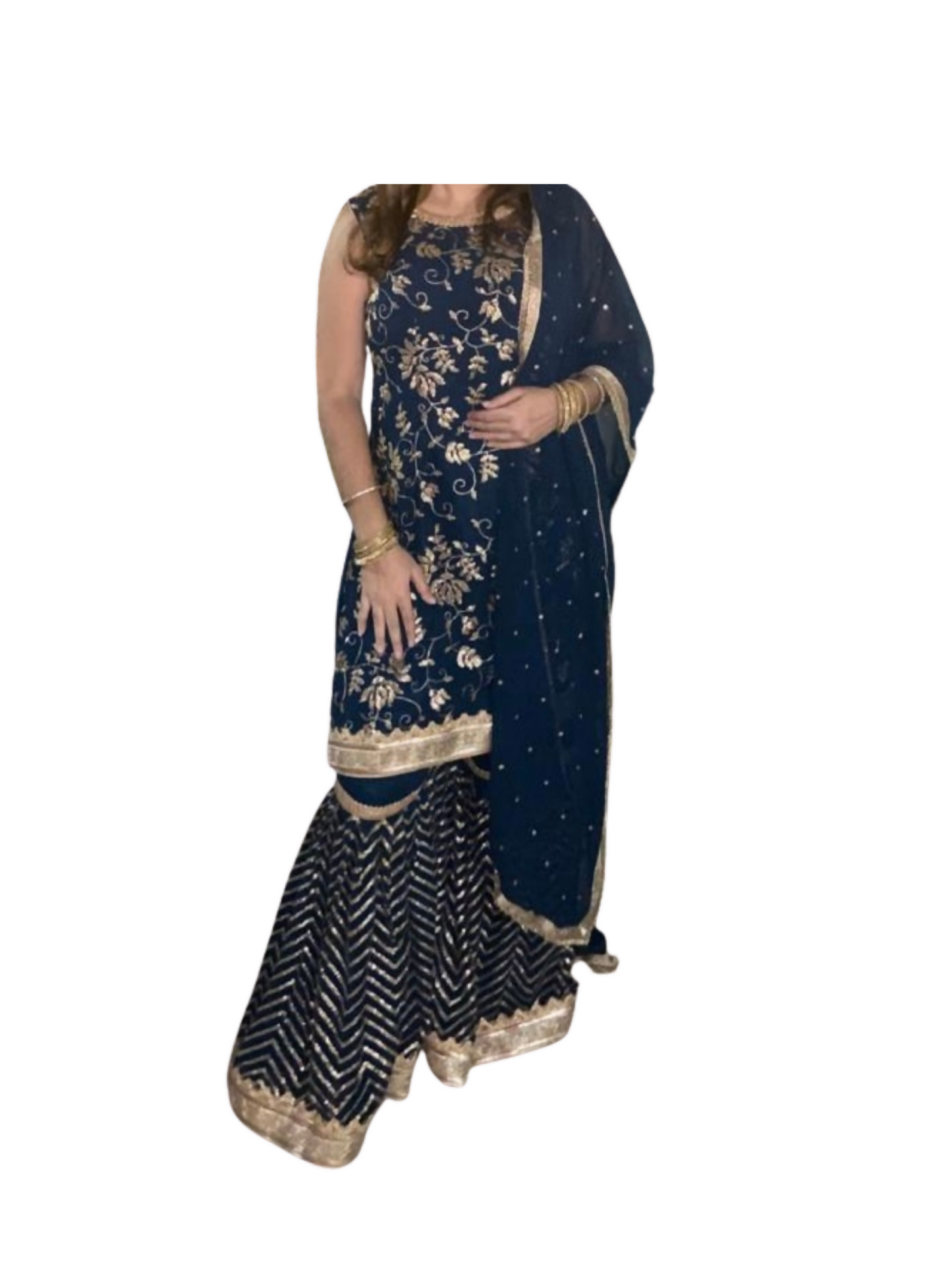 Blue Sharara (3 piece)