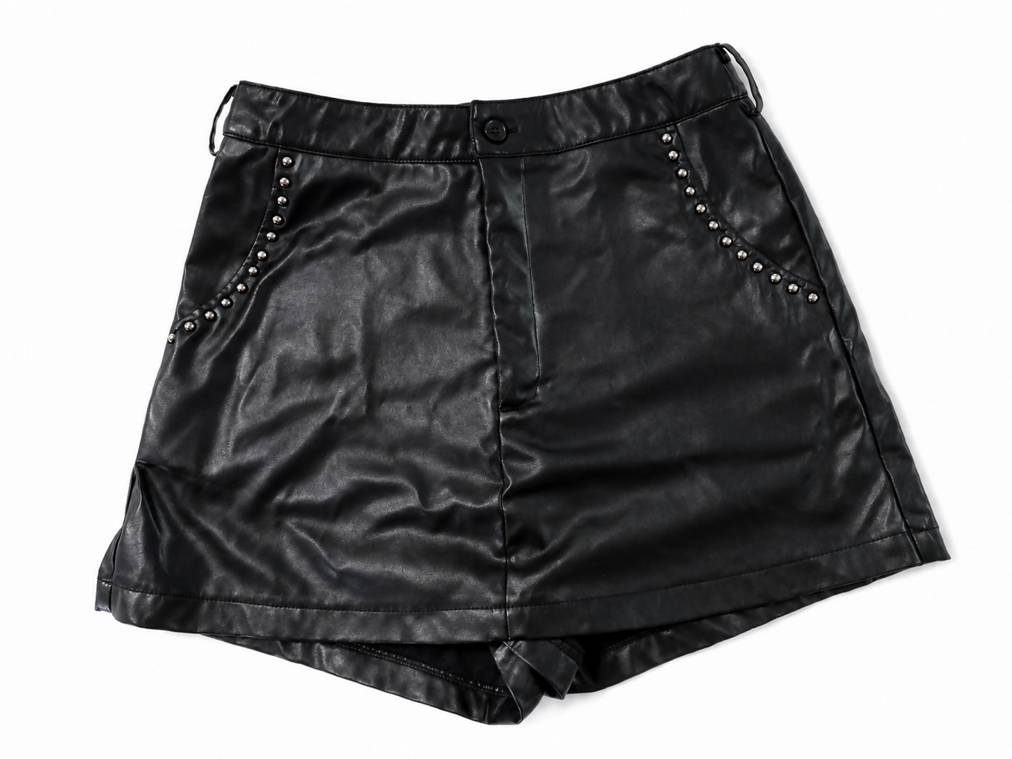 Studded Black Skort