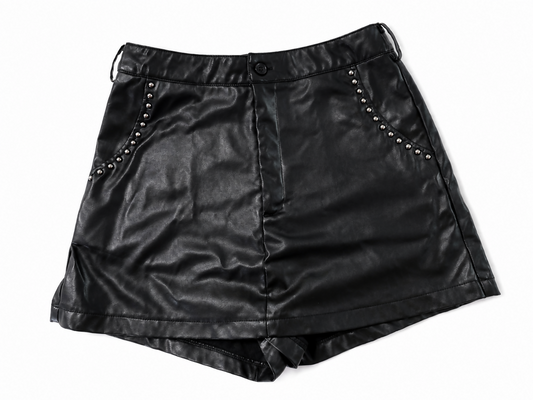 Studded Black Skort