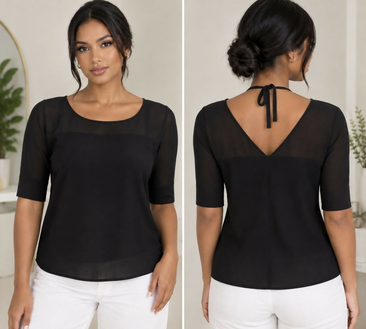 Express Black Chiffon Blouse