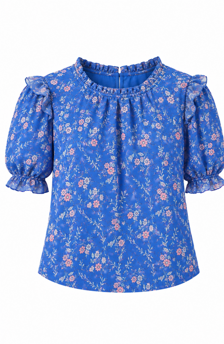 Loft Royal Blue Floral Blouse