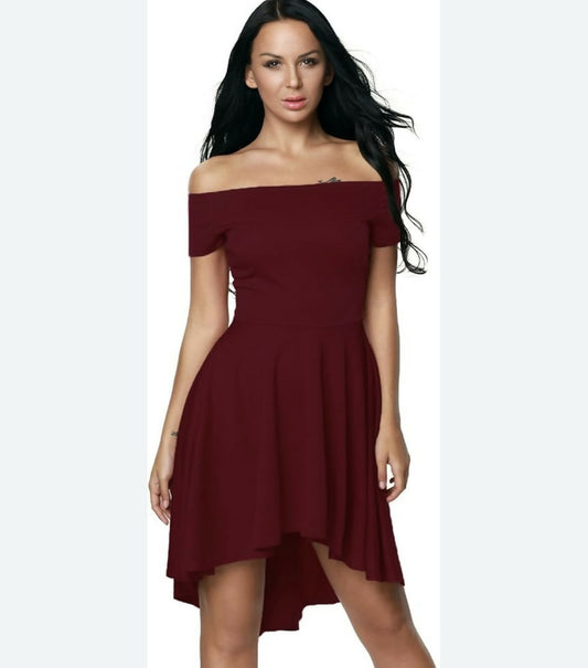Burgundy Skater Dress