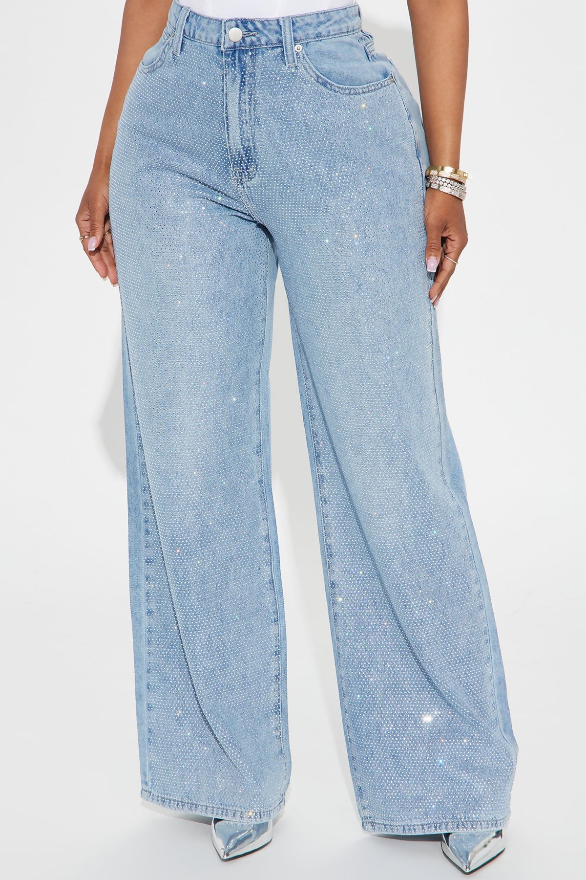 Embellished Baggy Jeans