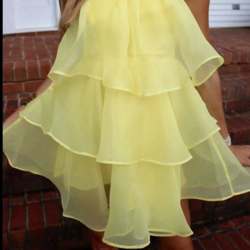 Yellow ruffle dress