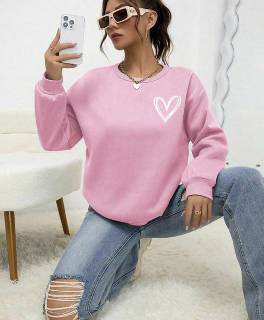 Heart Print Sweatshirt