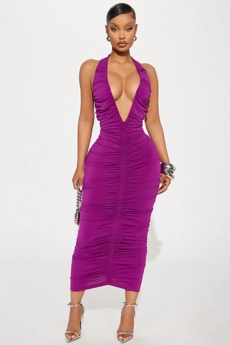 Kiki Ruched Midi Dress