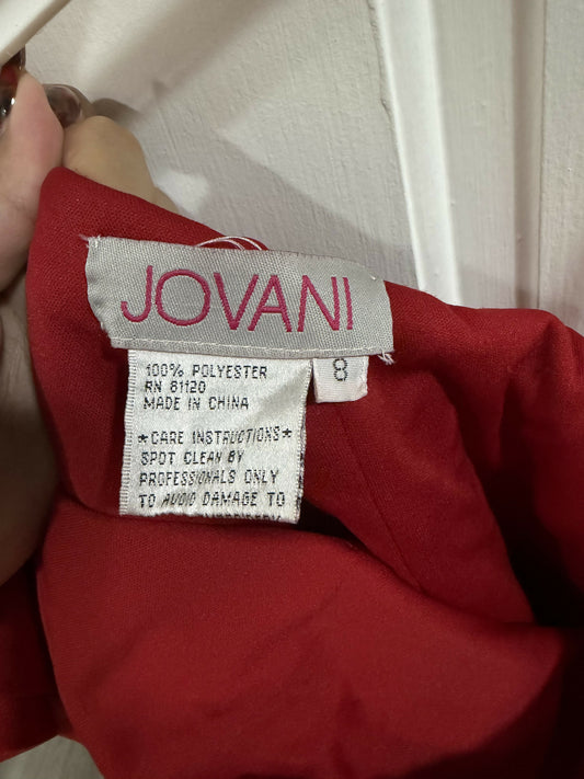 Jovanni Red Cold Shoulder Ruffle Dress