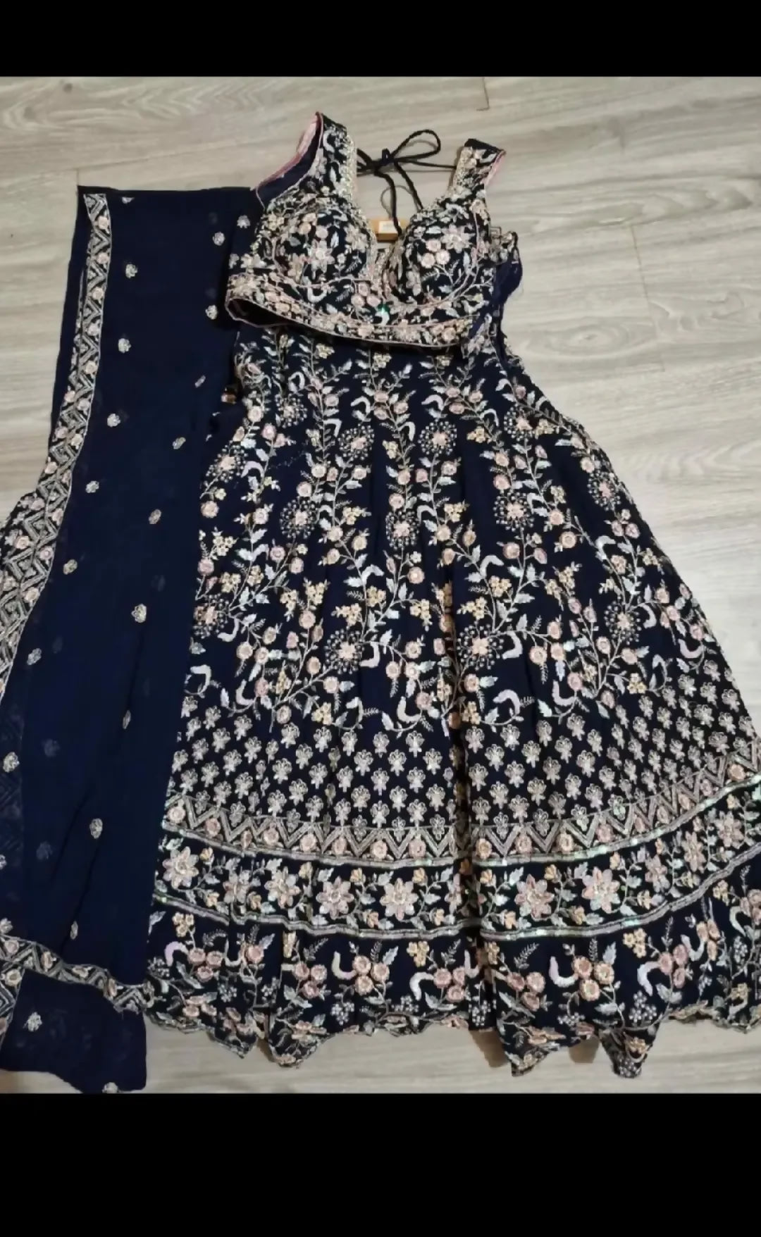 Dark blue lehenga
