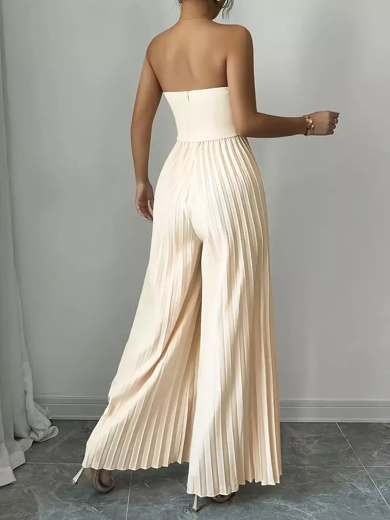 Pleated Tubed Strapless Rompa