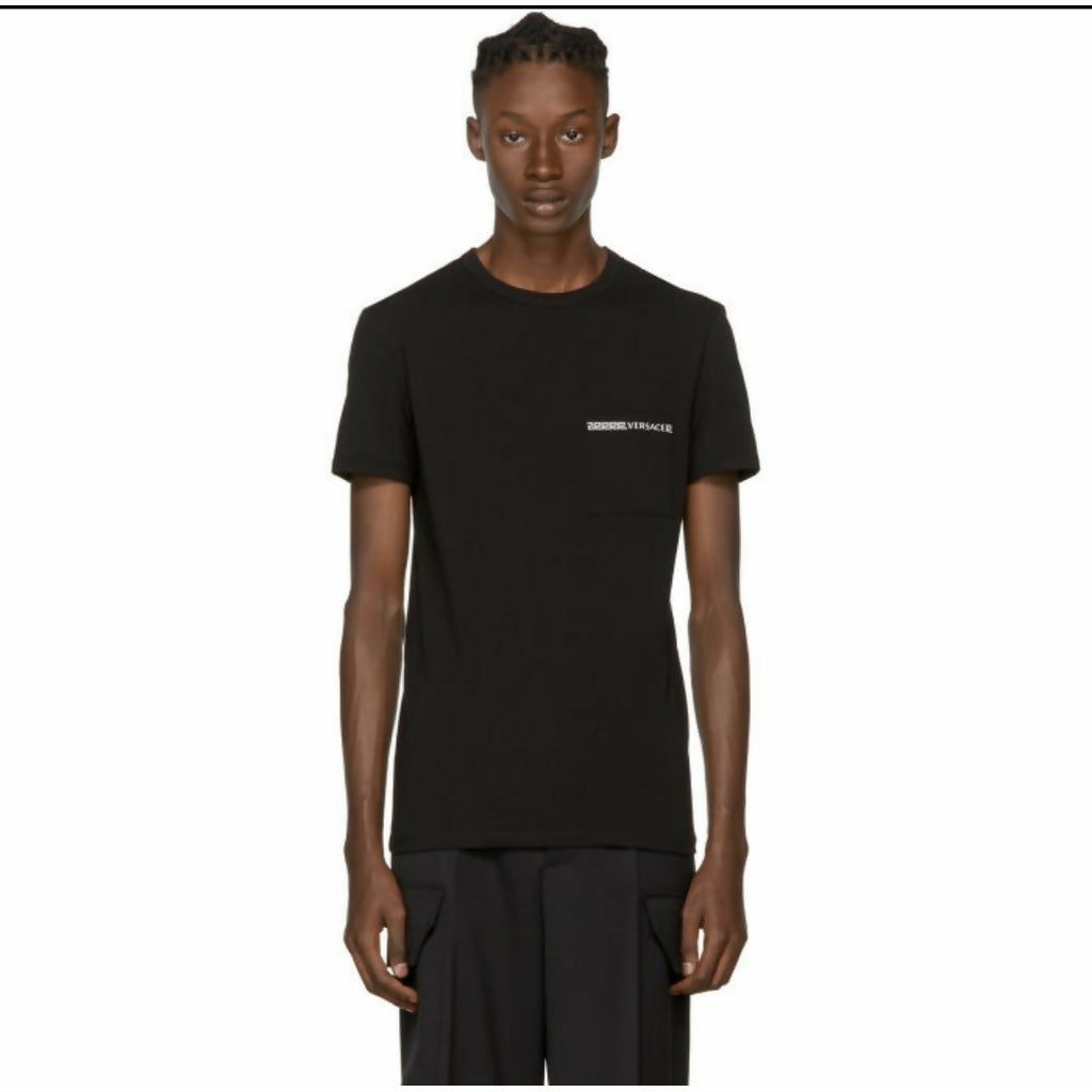 Versace Black Greca Chest Pocket T-Shirt