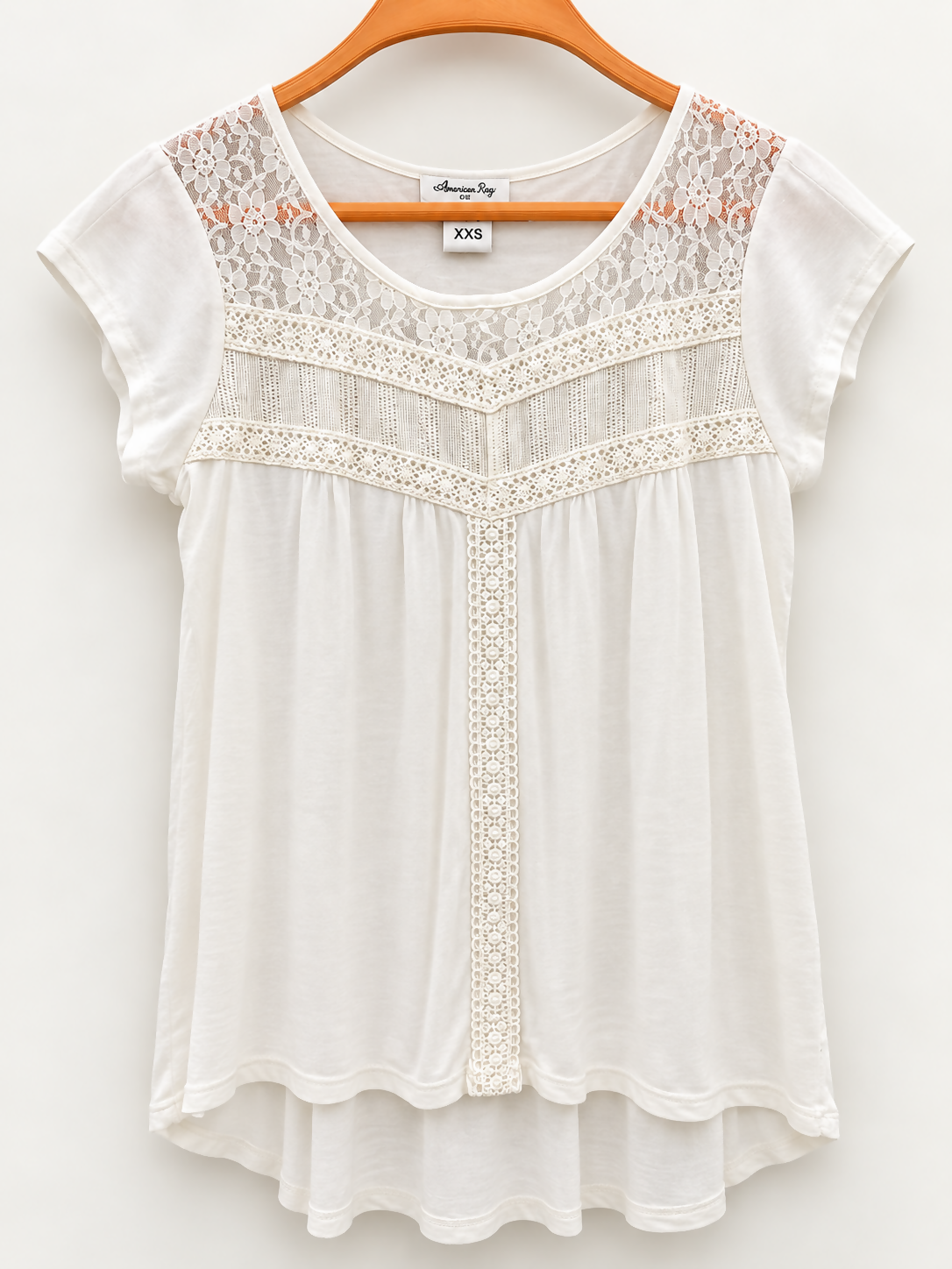 American Rag Women’s Lace-Detail Blouse – Size XXS (Never worn)