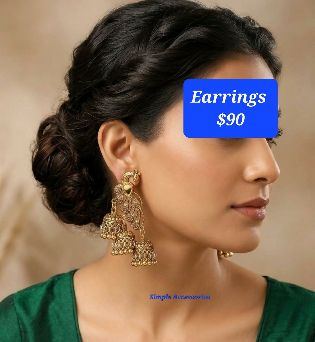 Peacock Jhumka Earrings