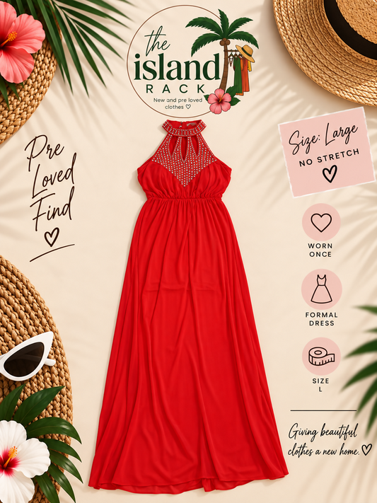 Neon Orange Formal Maxi Dress