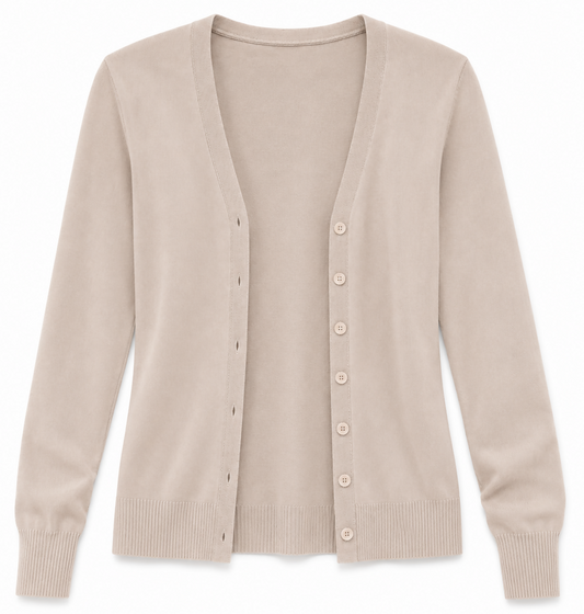 Elegant Beige Knit Cardigan