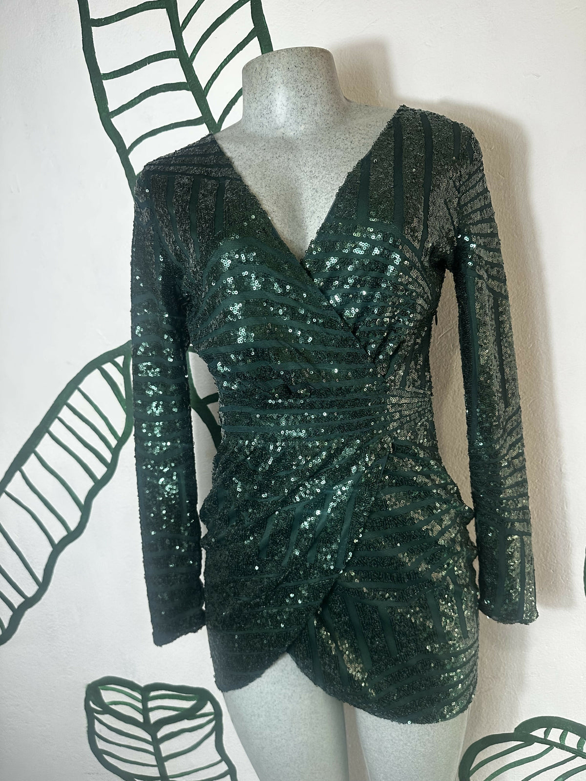 Emerald Green Sequin Dress