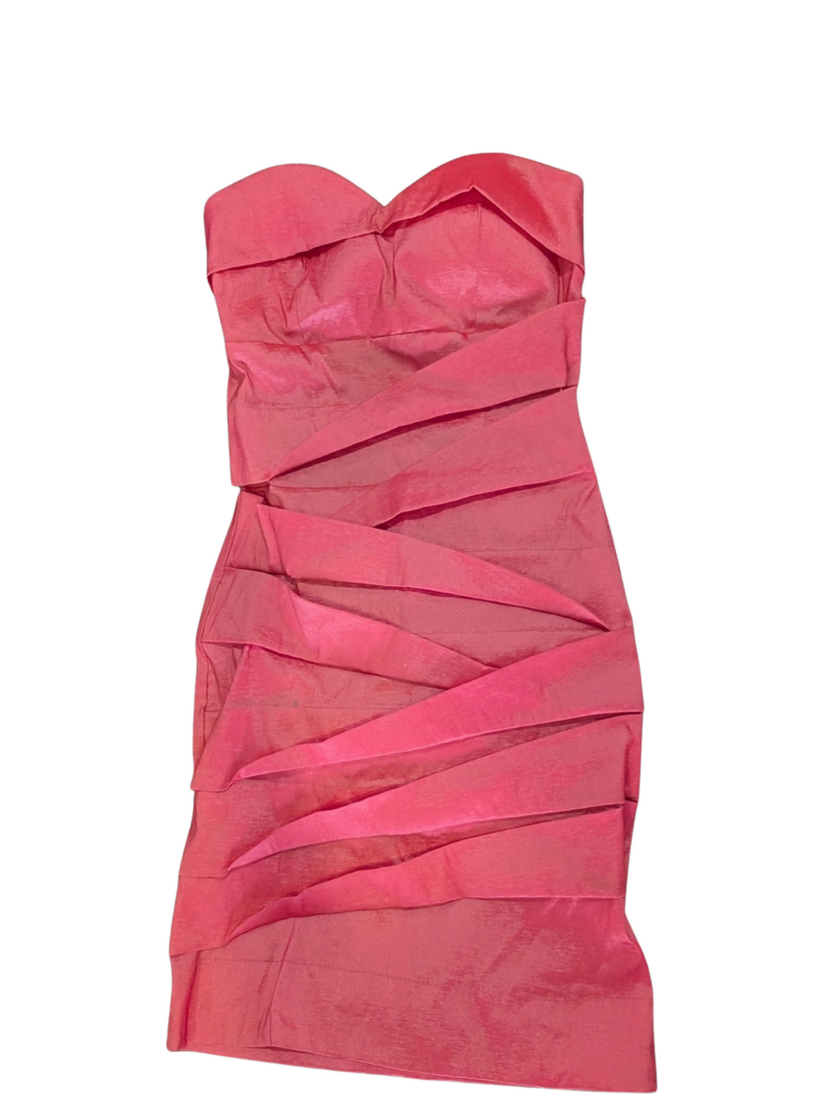 Architectural Diagonal Pleated Mini Dress