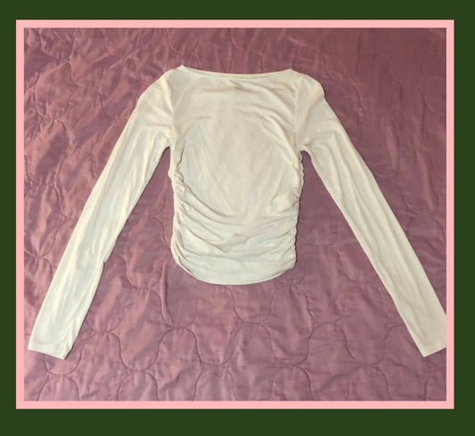 H&M ruched fitted long sleeve top