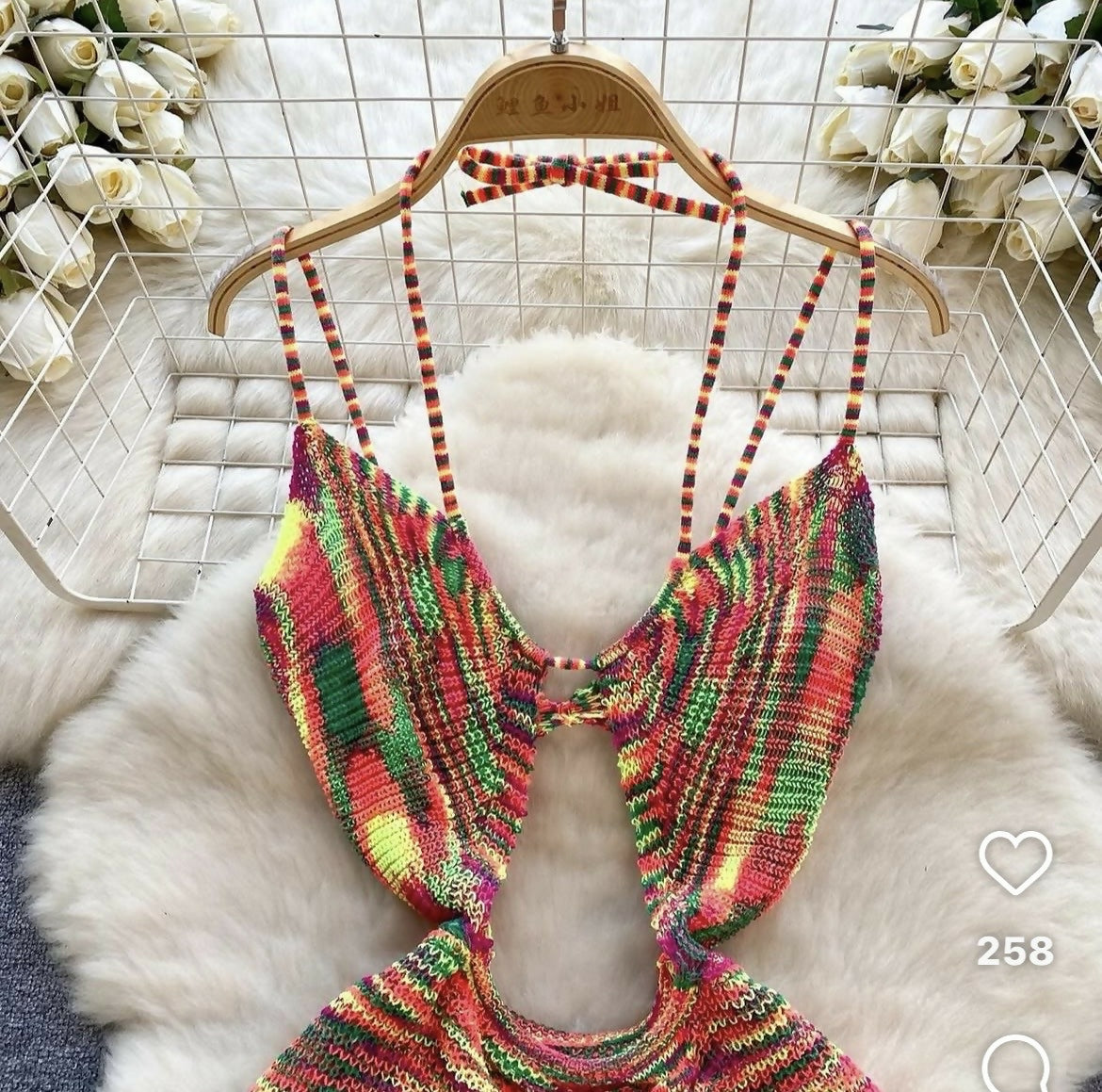 Multicolored knitted dress