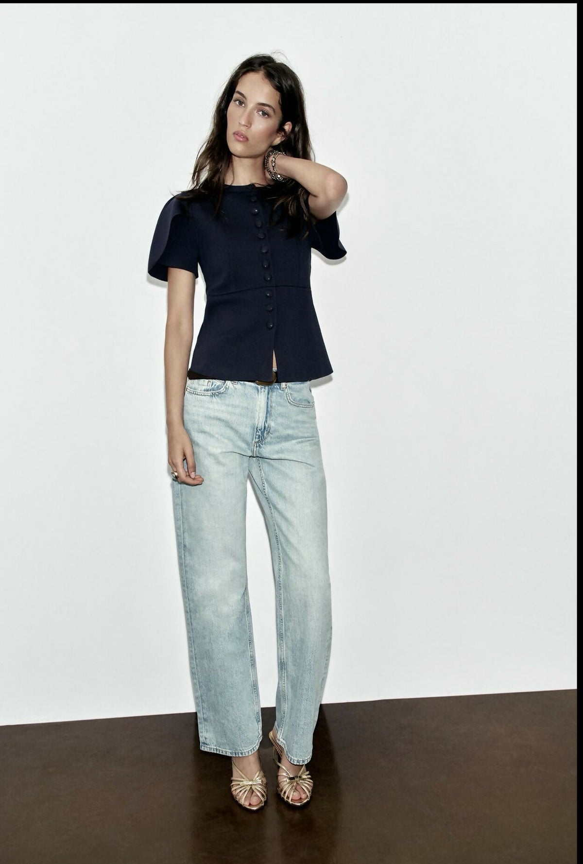 ZARA PUFF SLEEVE CARDAGIN WITH SLITS