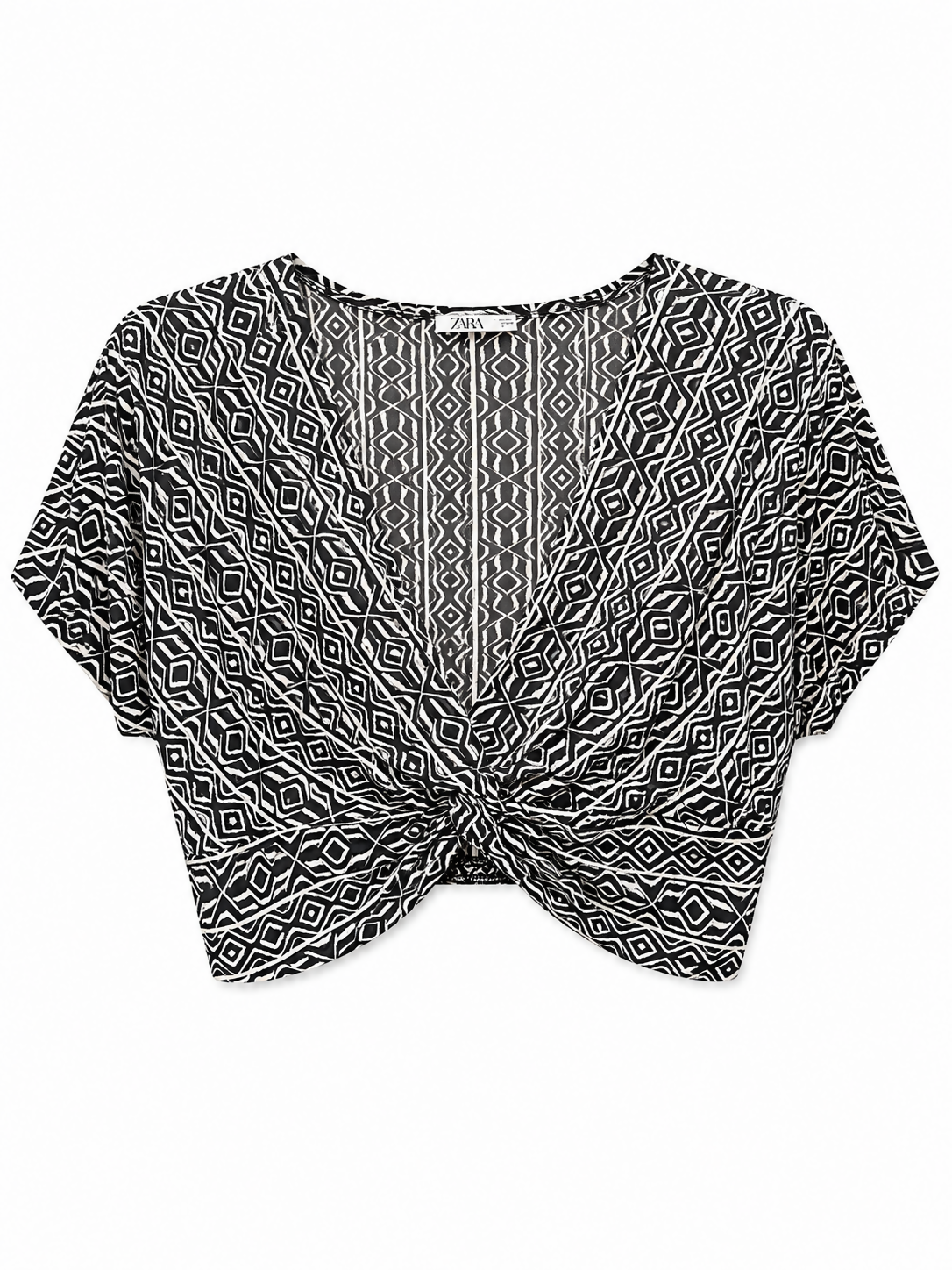 Zara Geometric Print Crop Top