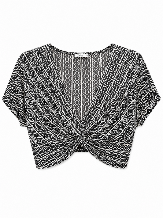 Zara Geometric Print Crop Top