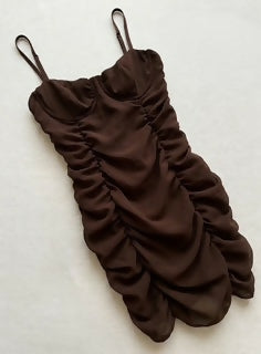Berskha Chocolate Brown Mini Dress