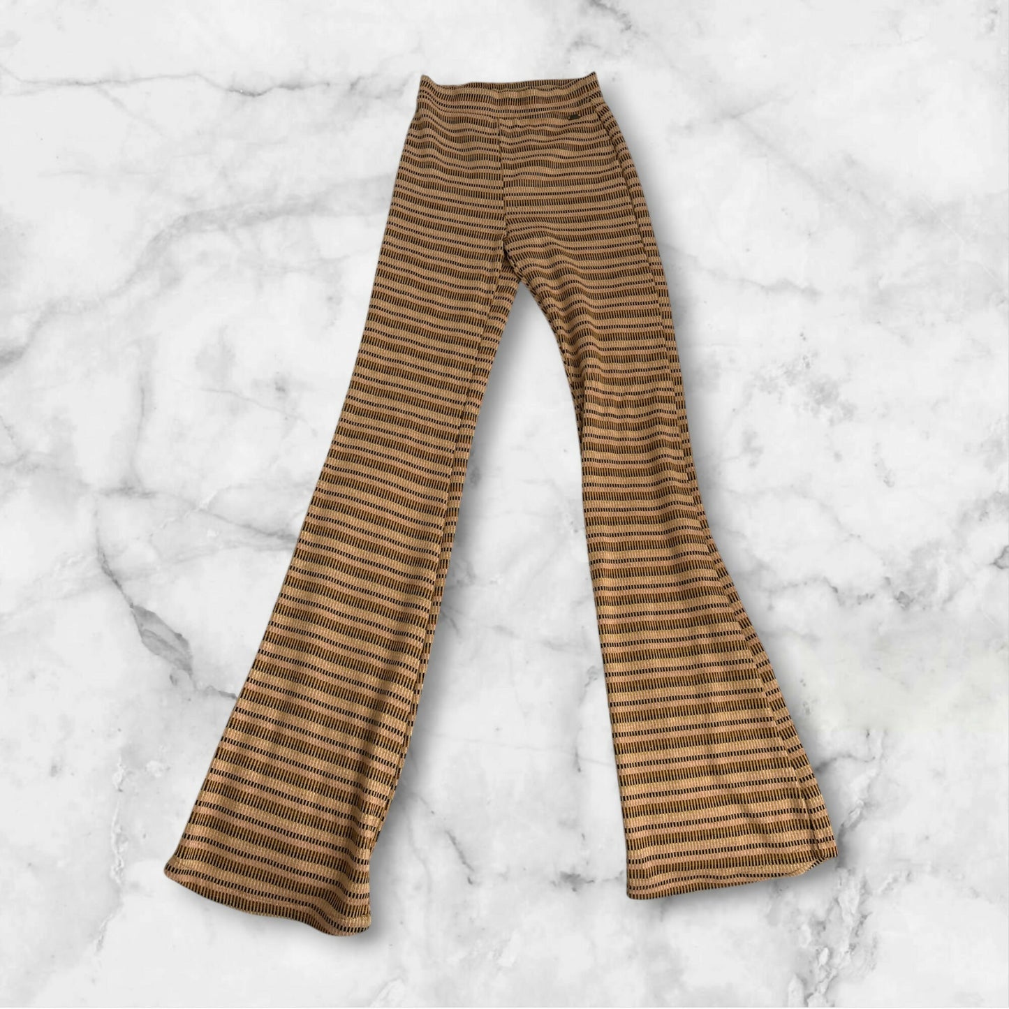 Bershka Striped Knit Flare Trousers